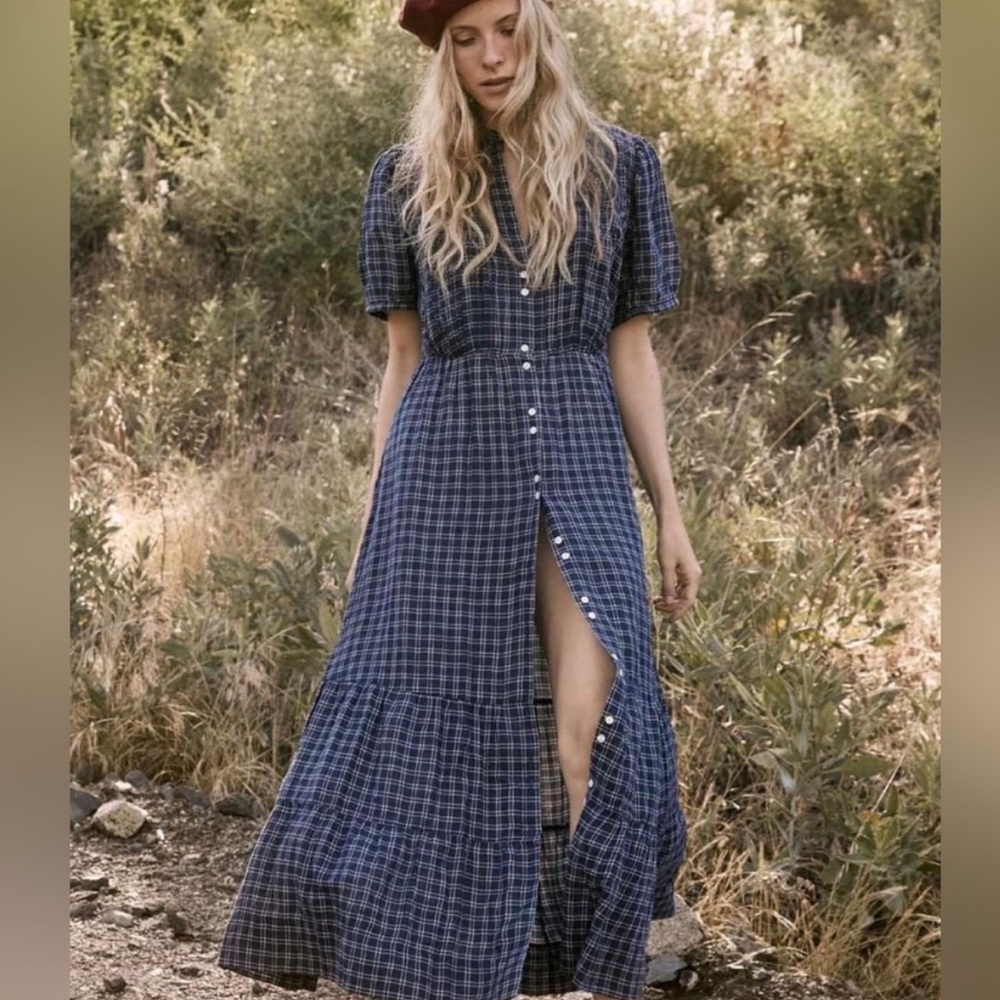 Doen Revi Dress in Blue Cottage Plaid